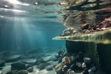 Wall Mural - Underwater View of Lake Superior Generative AI