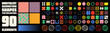© 32 pixels - Brutalist geometric shapes, modern symbols. Groovy checkered pattern, distorted tiled grid. Simple elements, forms. Retro design, trendy contemporary minimalist style, y2k. Vector illustration