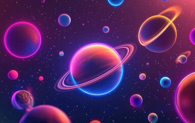Aufkleber - High resolution 3D cartoon rendering of a solar system planet showcasing Mars among other available planets in top quality