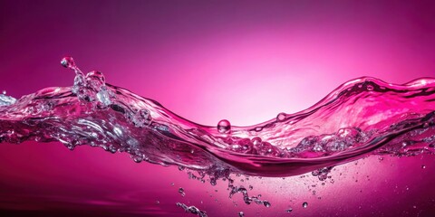 Flowing water with shining wave texture on a vibrant sunlight pink background, flowing, water, shining, wave, texture