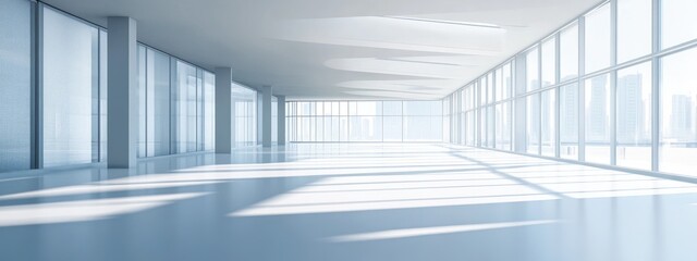 Poster - Abstract modern architecture design featuring an empty open interior space 3D rendering