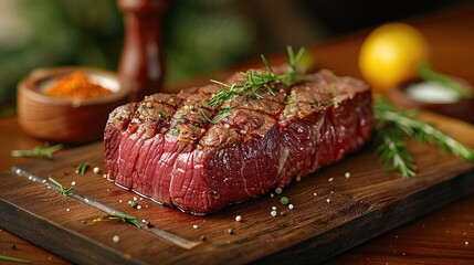 Wall Mural - Grilled Steak with Rosemary