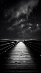 Poster - Photography of night sky boardwalk outdoors nature.