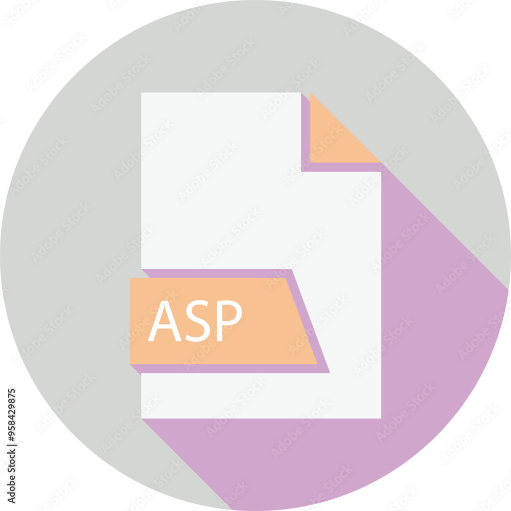 ASP folder icon with shadow and circle inside Stock Vector | Adobe Stock