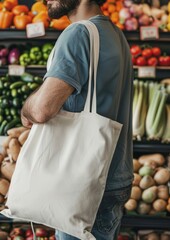 Wall Mural - Tote bag mockup man accessories accessory.