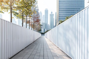 Canvas Print - Container wall mockup building urban city.