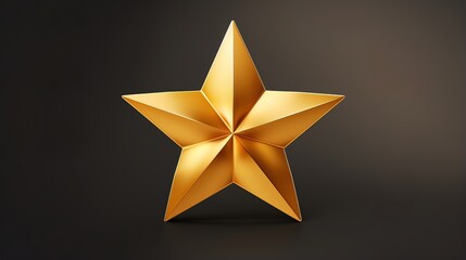 Gold star rating review isolated on best quality 3d