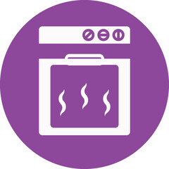 Sticker - Oven glyph circle icon