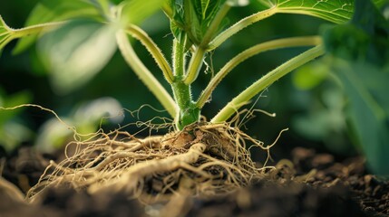 Sticker - Close-up of a plant root nodule, highlighting the symbiotic relationship between legumes and nitrogen-fixing bacteria