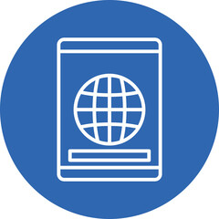 Poster - Passport line circle icon