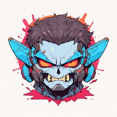 Sticker - Cyberpunk Character with Sharp Details