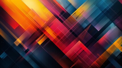 Wall Mural - Abstract geometric background with vibrant colors and intersecting lines. Dynamic and modern design.