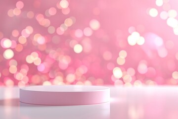 Wall Mural - product podium backdrop petal pink illuminated.
