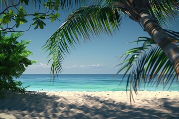 Wall Mural - tropical beach  Palm and tropical beach  Palm and tropical beach  Palm and tropical beach