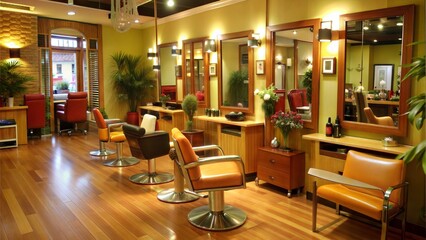 Poster -  interior of modern hair salon