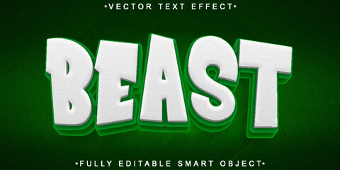 Sticker - Green Horror Beast Vector Fully Editable Smart Object Text Effect