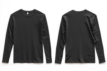 Black long sleeve tshirt mockup isolated created with Generative AI