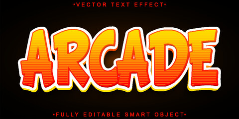 Colorful Shiny Retro Arcade Vector Fully Editable Smart Object Text Effect