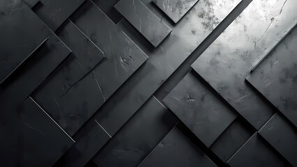 Sleek Industrial Abstract Background with Layered Geometric Shapes in Monochromatic Gray