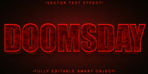 Wall Mural - Red Doomsday Vector Fully Editable Smart Object Text Effect