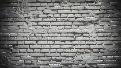 Full frame of white grunge textured brick wall background