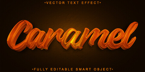 Sticker - Caramel Vector Fully Editable Smart Object Text Effect