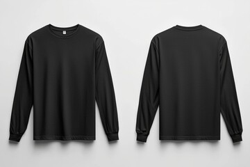 Black long sleeve tshirt mockup isolated created with Generative AI