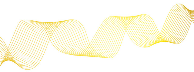 Poster - Abstract colorful modern stream wave line. Business curve lines in transparent background. Curved wavy lines tech futuristic motion. Luxury hand drawn and golden texture with gold gradient wave