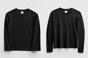 Black long sleeve tshirt mockup isolated created with Generative AI