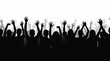© vitanovski - Black silhouette of cheering crowd at concert or nightclub party