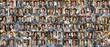 © Mechastock - People - a grid of 84 unique square headshots of a variety of diverse, smiling, friendly people in a home setting, casual style - 88MP XXXL