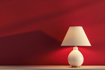 Poster - Bed side lamp  lampshade shadow white.