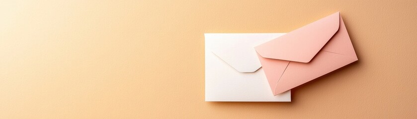 Stylish envelopes on a pastel background, perfect for invitations, letters, and creative stationery designs.