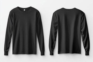 Black long sleeve tshirt mockup isolated created with Generative AI