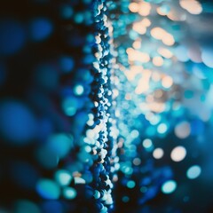 Wall Mural - Blue abstract bokeh background