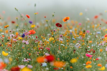 Poster - Flower field flower grassland outdoors.