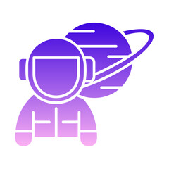 Sticker - astronaut and planet ring