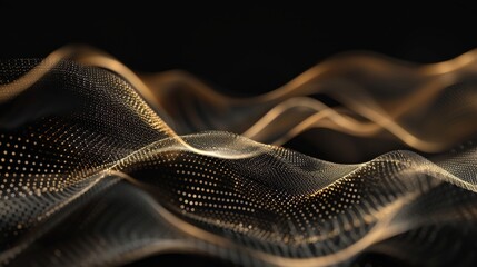 Wall Mural - a stunning abstract image showcasing flowing waves of golden light. the texture and depth create a m