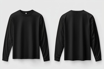 Black long sleeve tshirt mockup isolated created with Generative AI