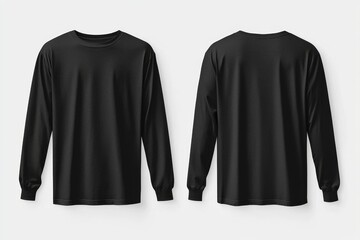 Black long sleeve tshirt mockup isolated created with Generative AI