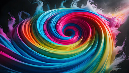 Wall Mural - abstract background rainbow color swirl