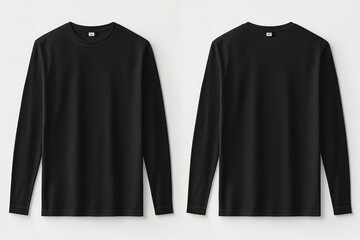 Black long sleeve tshirt mockup isolated created with Generative AI