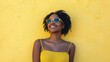 © Alexander Chaykin - Happy Summer Smile - Yellow Wall, Sunglasses, Joyful Mood