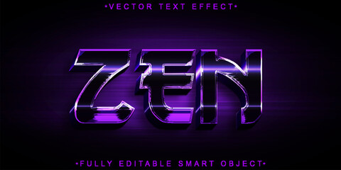 Poster - Purple Zen Japan Vector Fully Editable Smart Object Text Effect