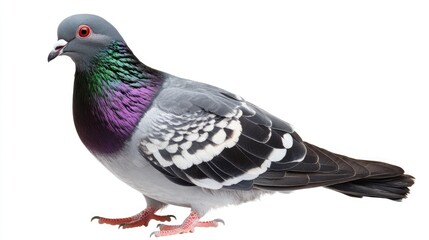 urban city pigeon isolated on white background