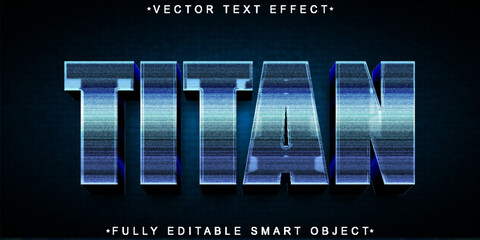 Poster - Dark Blue Titan Legend, Vector Fully Editable Smart Object Text Effect