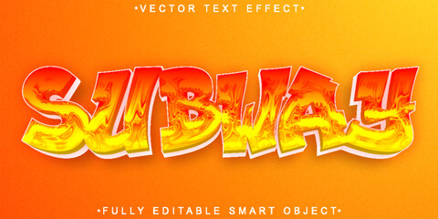 Sticker - Colorful Graffiti Subway Vector Fully Editable Smart Object Text Effect