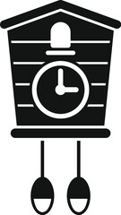 Wall Mural - Simple vector icon of a traditional cuckoo clock with hanging weights