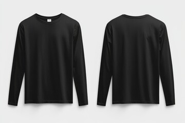 Black long sleeve tshirt mockup isolated created with Generative AI