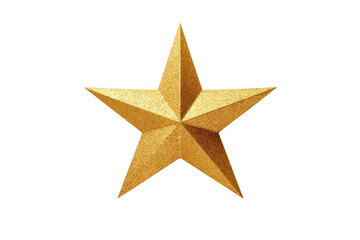 Elegant gold star with a sparkling texture white background